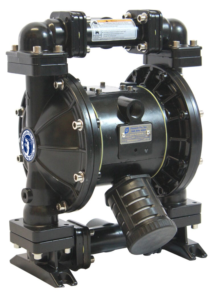 Pinnacle-Flo Blue Dog series air-operated double diaphragm (AODD) pump - wide range of applications, including corrosive and abrasive fluid transfer. Great alternative to a Viking 4124A and 4195 AODD pump.